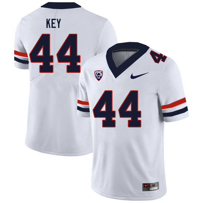 Men #44 Shontrail Key Arizona Wildcats College Football Jerseys Sale-White